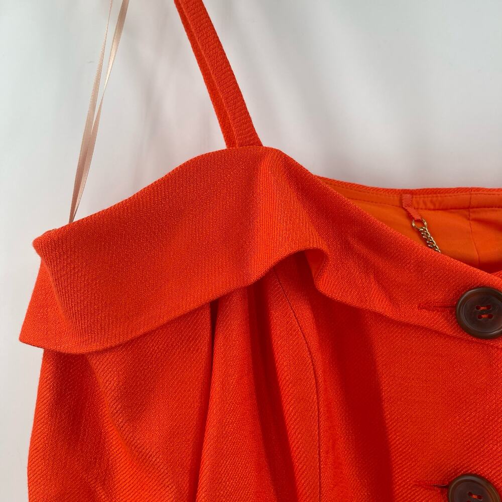 TRINA TURK Laine Jacket Top Size 6 NWT Button Down Cold Shoulder Orange - Picture 9 of 16